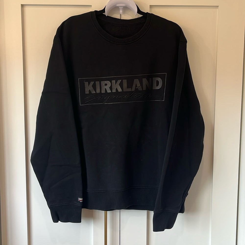 Kirkland Signature Black Crewneck Sweatshirt with Logo